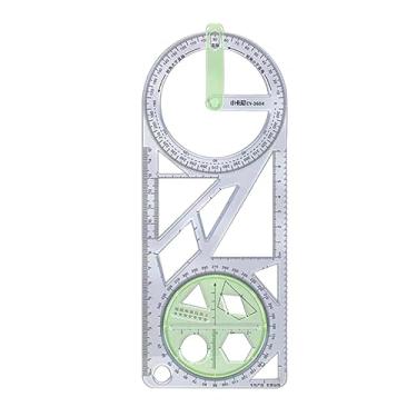 Imagem de WeiLaiKeQi Régua geométrica, estêncil de medição, modelo de desenho, réguas de desenho, Estilo d