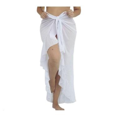 Imagem de Saída De Praia Saia Envelope Canga Crepe Babado Pareô Praia