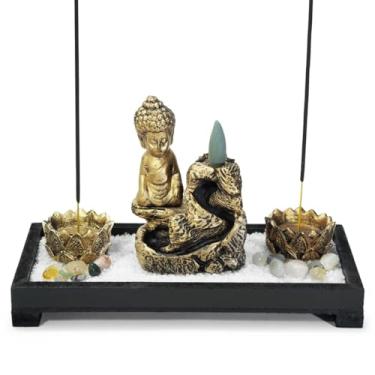 Imagem de Jardim Zen Buda Ganesha Incensário Cascata Fumaça + Incensos (Menino Buda)