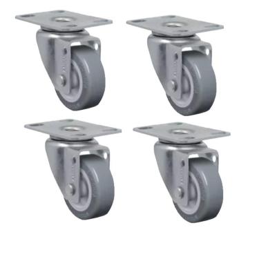 Imagem de Rodizio Giratório Com Placa 2 POL PVC até 40Kg 4 Unidades SCHIOPPA