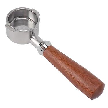 Imagem de Portafilter Sem Fundo, Saída Uniforme Removível de 51 Mm Fácil de Limpar Portafilter de café Sem Fundo Com Seletor de pó de café para Cafeteiras de 51 Mm (Prata)