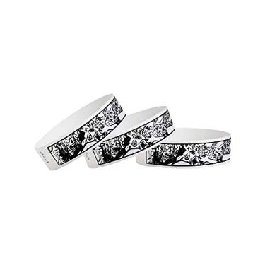 Imagem de Pulseiras Tyvek de 1,9 cm da WristCo Zombies, Branco, 500 Count