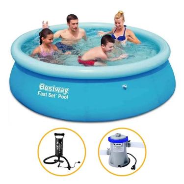 Imagem de Piscina Inflável 2.300 Litros + Filtro + Bomba - Bestway