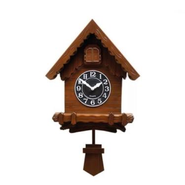 Imagem de Relógio De Parede Cuco Chalé Rustico com pêndulo 53x30cm