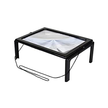 Imagem de Lupa de tamanho de papel 3X A4, lupa de leitura de página inteira de plástico PVC, lente de auxílio de leitura portátil HD Old Man, folhas grandes dobráveis, lupa de eficiência Journey