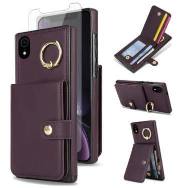 Imagem de Asuwish Capa de celular para iPhone XR 6.1 carteira de celular com anel protetor de tela de vidro temperado RFID slot para cartão de crédito iPhoneXR iPhone10R i Phonex 10XR 10R RX CR iPhoneXRcases