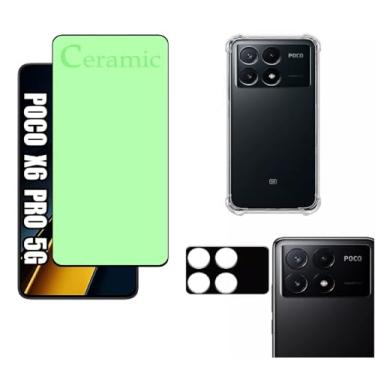 Imagem de Kit Completo Para Xiaomi Poco X6 Pro 5g - Capa Reforçada + Película Ceramic 9D Clear + Película Da Câmera