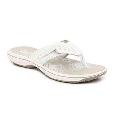 Imagem de Clarks - Chinelo feminino Brinkley JazzH, Branco Synt, 0 Women/0 Men