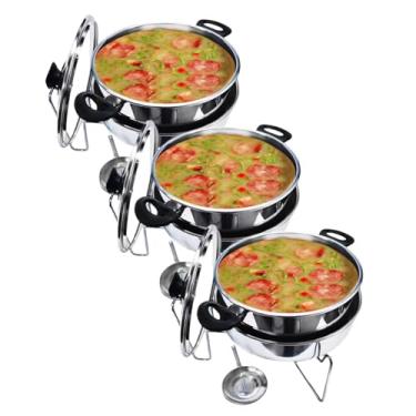 Imagem de Rechaud Alumínio Panela Para Banho Maria Redondo 5 Litros para Festas Buffet Restaurante (3)