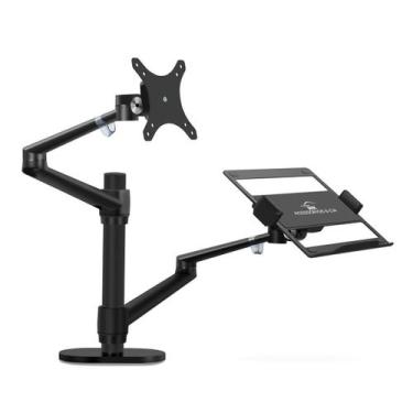 Imagem de Suporte Para Monitor E Notebook Ergonômico Em Alumínio Prata - Wr Aces
