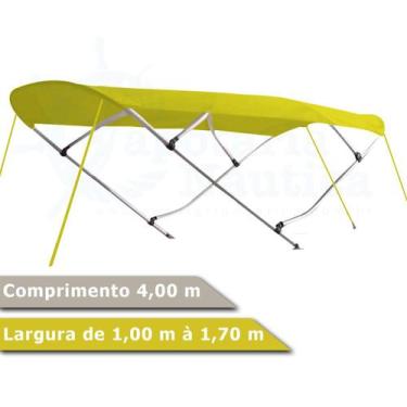 Imagem de Capota Toldo Nautico 4 Arcos 4m Comprimento Estrutura Reforçada P/ Lan