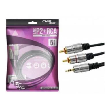 Imagem de Cabo Sound P2-Macho 2 Rca-Macho 5 Metros Adaptador Soumd - A.R Varieda