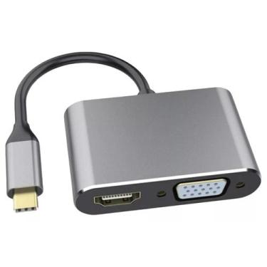 Imagem de Hub Usb 3.0 Usb C Adaptador Para Hdmi Vga Carregador - M.Future