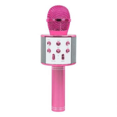 Imagem de Microfone Karaoke Bluetooth Sem Fio Recarregável - Rosa - Liba