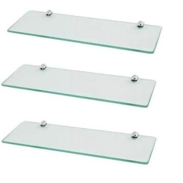 Imagem de Kit prateleira de vidro para salão de beleza com 3 unidades 40x10 Gabi
