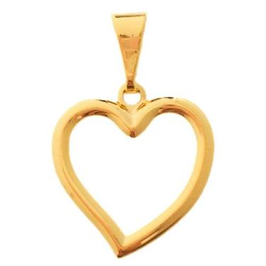 Imagem de Pingente Feminino Coração Vazado Folheada a Ouro 18k Semijoia - Dinis 