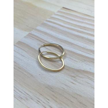 Imagem de Brinco Oval Médio Ouro 18k - Casa das Joias Online 