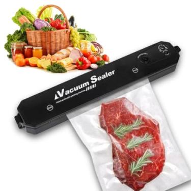 Imagem de Máquina seladora a vácuo, 60 Kpa 90 W, sistema compacto de preservação de alimentos, pequeno selador automático de alimentos com modos automáticos secos e úmidos para restaurante escolar com 10 sacos