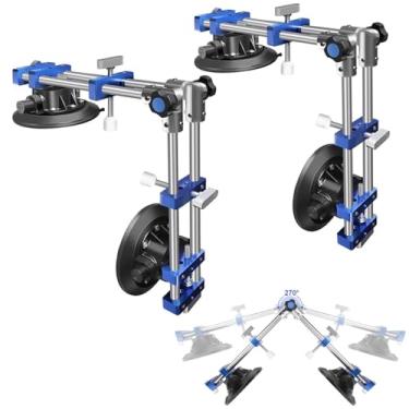 Imagem de Conjunto de costura de bancada de ângulo reto 90-270 graus, pacote com 2 copos a vácuo de 17 cm para junção e nivelamento de costura, ferramenta profissional de instalação de pedra para granito, pedra, mármore, azulejo de laje
