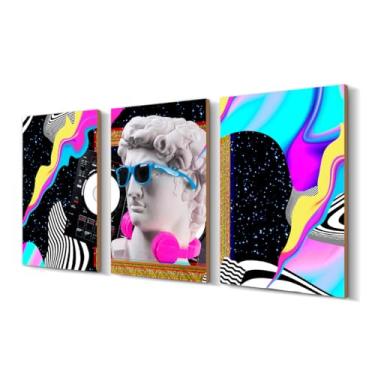 Imagem de 3 Quadros Decorativos em MDF Pop Art Moderno e Colorido
