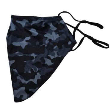 Imagem de Máscara facial de barba para homens com barba, máscara facial masculina com barba, máscara de barba reutilizável e confortável (cinza camuflado (18 cm) Geração 2)