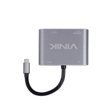 Imagem de Adaptador TYPE C 4-EM-1 para HDMI VGA PD e USB 3.0 Vinik - AT41VN
