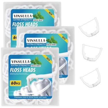 Imagem de Ultraclean Access Flosser refil de cabeças, compatível com Listerine Ultraclean Access Flosser, Mint 60 unidades (pacote com 3)