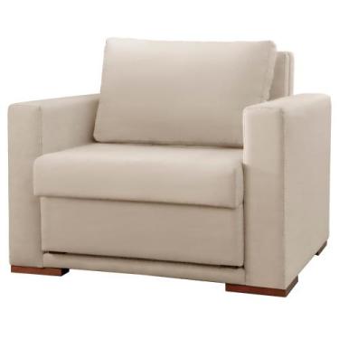Imagem de Poltrona Cama Hermes Luxo Castellar Móbile, Veludo bege claro