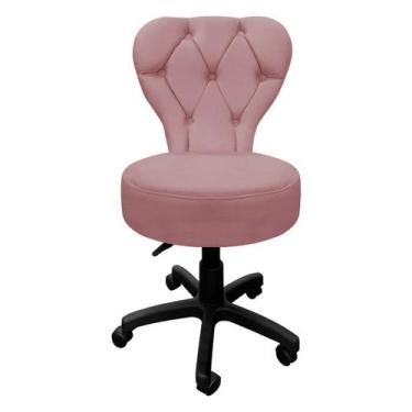 Imagem de Cadeira Mocho SOFT Escritório Estética Veludo - SOFA STORE, Veludo Ros