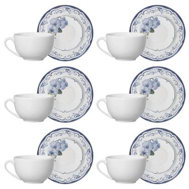 Imagem de Conjunto de 6 Xícaras de Chá com Pires em Cerâmica Valência 250ml - Alleanza