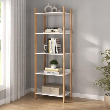 Imagem de Estante Livreiro Modular Vivace com 5 Prateleiras Organizadoras Design Moderno MARRON