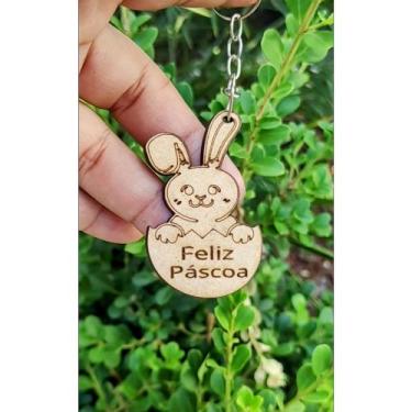 Imagem de Chaveiro Coelho páscoa 100 unidades MDF, decoração, festa - MAVIN