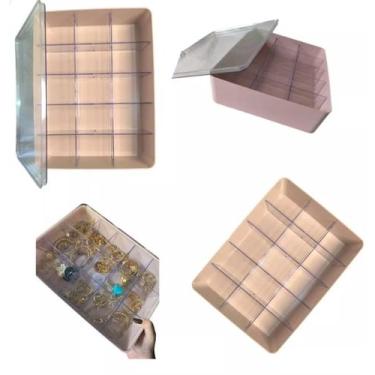 Imagem de Caixa Organizadora Grande c/ Divisórias E Tampa Transparente - Helsim