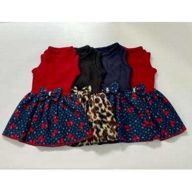 Imagem de Vestido de Soft para Pet com Laço e Strass - Confortável, Estiloso e Prático - Tamanhos PP, P, M, G e GG - Ideal para Passeios e Ocasiões Especiais (PP)