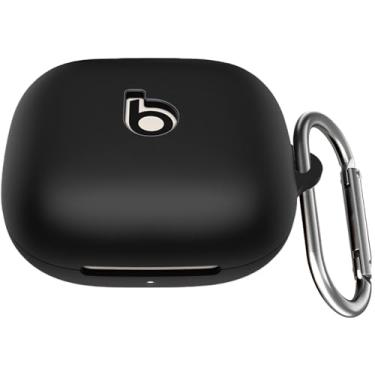 Imagem de USTIYA Capa ForBeats Powerbeats Pro 2 para fones de ouvido sem fio, capa de proteção de silicone macio de corpo inteiro com chaveiro, acessórios para fone de ouvido Funda Carcasa (preto)