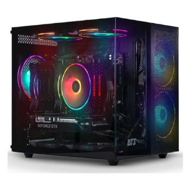 Imagem de Gabinete Gamer Aquário DT3 Hyperflow black Frontal e Lateral em Vidro 