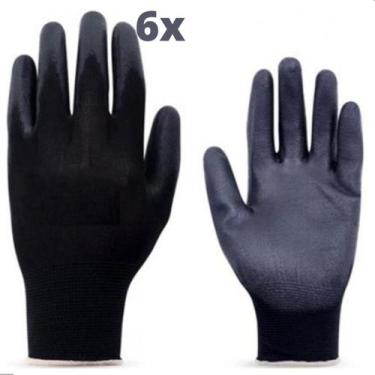 Imagem de Kit 6 Luva Multitato Emborrachada Pu Montagem Multiuso Epi - Proteloja