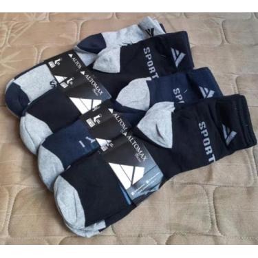 Imagem de Kit 12 Pares Meia Masculino 37a42 Sport Cano Médio - Baby 