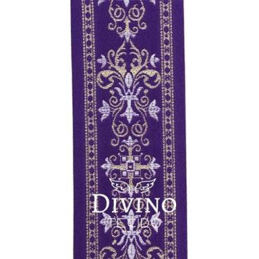 Imagem de Fita Galão Litúrgico 1 m x 7,5 cm larg des 1856 - Roxo - Rendas Italyt