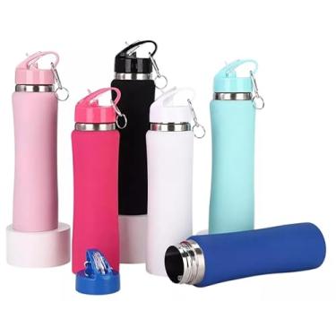 Imagem de Garrafa Termica Antivazamento para Academia Trabalho, viagem Com Chaveiro 750 ML COR VERDE CLARO