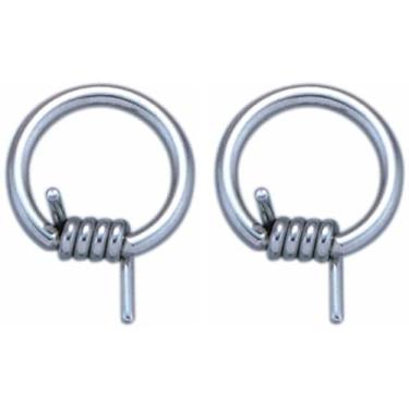 Imagem de Pierced Owl Anéis cativos de arame farpado de aço inoxidável 316L 10-14G, vendidos como um par, Metal, Sem Pedra Preciosa