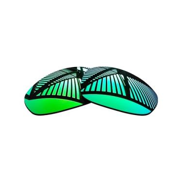 Imagem de MYCOURAG Lentes de reposição polarizadas com proteção UV para óculos de sol Oakley Juliet – Revestido espelhado esmeralda polarizado