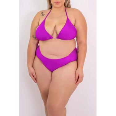 Imagem de Biquini plus size top cortininha calcinha asa delta - LALI BEACHWEAR, 
