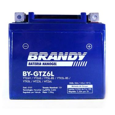 Imagem de Bateria Moto NanoGel BY-GTZ6L Titan 160 NXR 150 Bros XRE 300 - Brandy