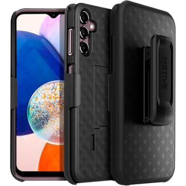 Imagem de MOTIVE Capa projetada para Samsung Galaxy A14 5G com clipe de cinto, capa com clipe para Samsung A14, combo de coldre A14, capa protetora à prova de choque fina e robusta com suporte (6,6 polegadas) |