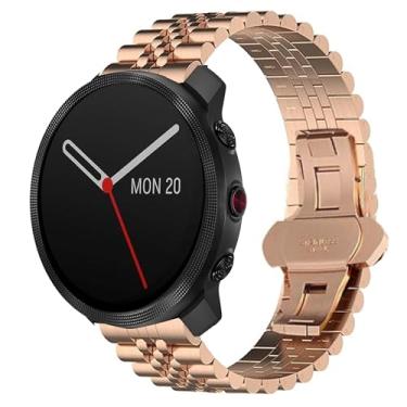 Imagem de Compatível com pulseiras Polar Vantage M3, Lamshaw 22 mm, pulseira de metal de aço inoxidável sólido de 20 mm com fecho dobrável de borboleta compatível com smartwatch Polar Unite, Ignite, Ignite 2