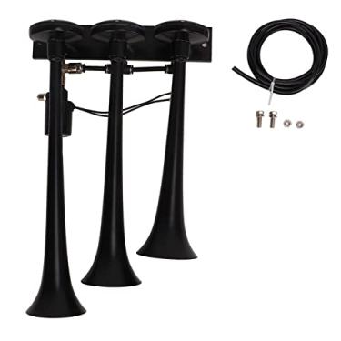 Imagem de GRCFUMO 1 PC CARRO DE AR ​​Air, dual trompete de ar com compressor, 135dB 3 Hole Horn DC 12V Alto trompete de ar chifre de ar para caminhões iates