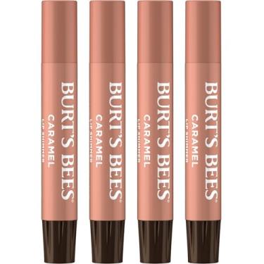 Imagem de Burt's Bees Conjunto De Batom Shimmer Lip Tint, Batom Em Bastão Com Cor, Hidratante Para O Dia Todo Com Acabamento Pigmentado Brilhante De Origem Natural E Cor Ajustável, Caramelo (Pacote Com 4)