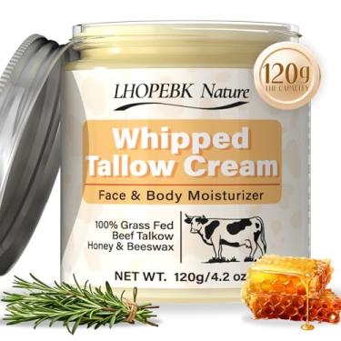 Imagem de LHOPEBK Nature Bálsamo De Sebo Bovino Orgânico Alimentado Com Capim: Creme Hidratante Para Pele Seca E Sensível, 120 G/4,2 Oz