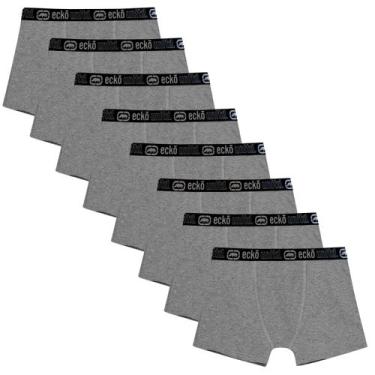 Imagem de Kit 8 Cuecas Masculinas Boxer Cotton Basic Ecko Unltd Cinza, G